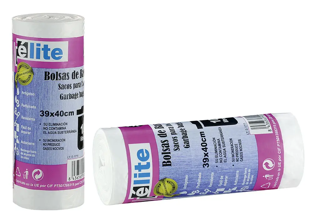 Bolsa de basura 10L blanca perfumada con autocierre