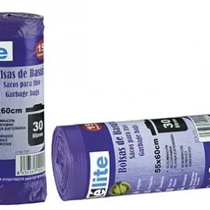 Bolsa de basura 30L Lila Reforzada con autocierre