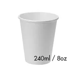 Vaso carton para cafe, color blanco 8oz / 240cc / 50uds reciclable
