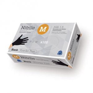 pack de guantes desechables nitrilo negro para tatuadores y clinicas talla M
