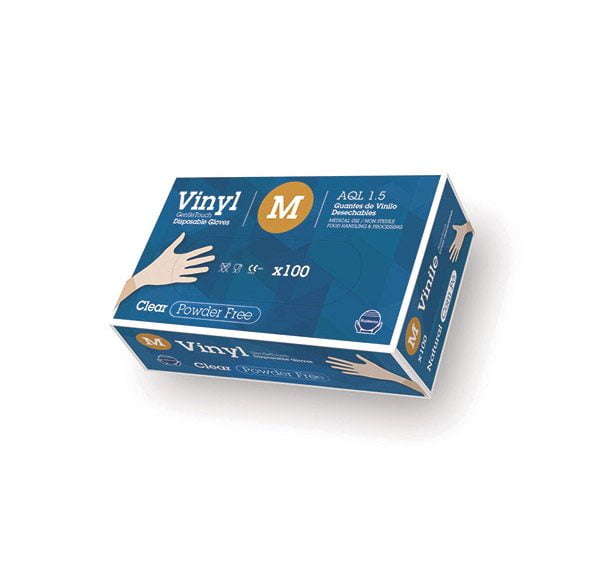 guantes desechables de vinilo sin polvo caja de 100